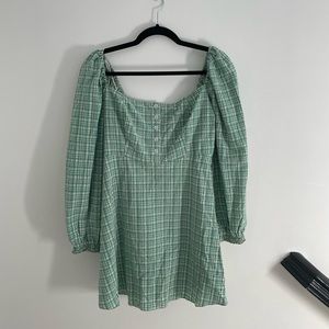 Urban Outfitters Viola Plaid Crinkle Mini Dress